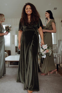 Meghan Velvet Wrap Maxi Dress | Spice ...